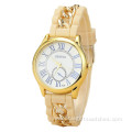 Round face women silicone watch